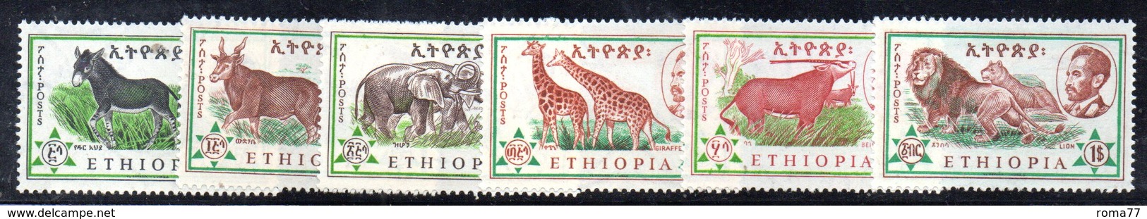 ETP90 - ETIOPIA 1961 , Yvert  N 371/376  ***  MNH  ORDINARIA FAUNA - Etiopia