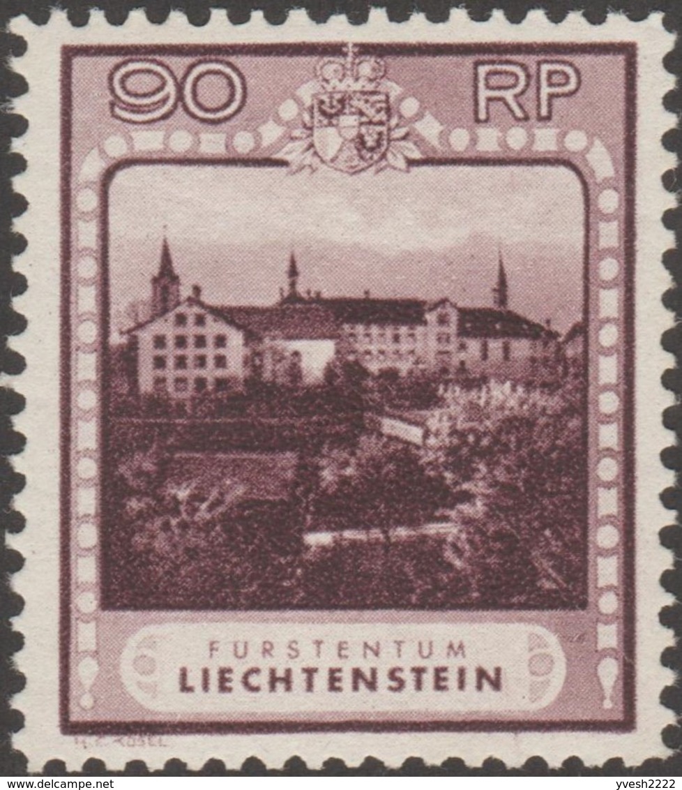 Liechtenstein 1930 Y&T / Michel 104 Série Courante 90 R. Abbaye, Monastère De Schellenberg. NSC  Cote 440 €. - Abbayes & Monastères