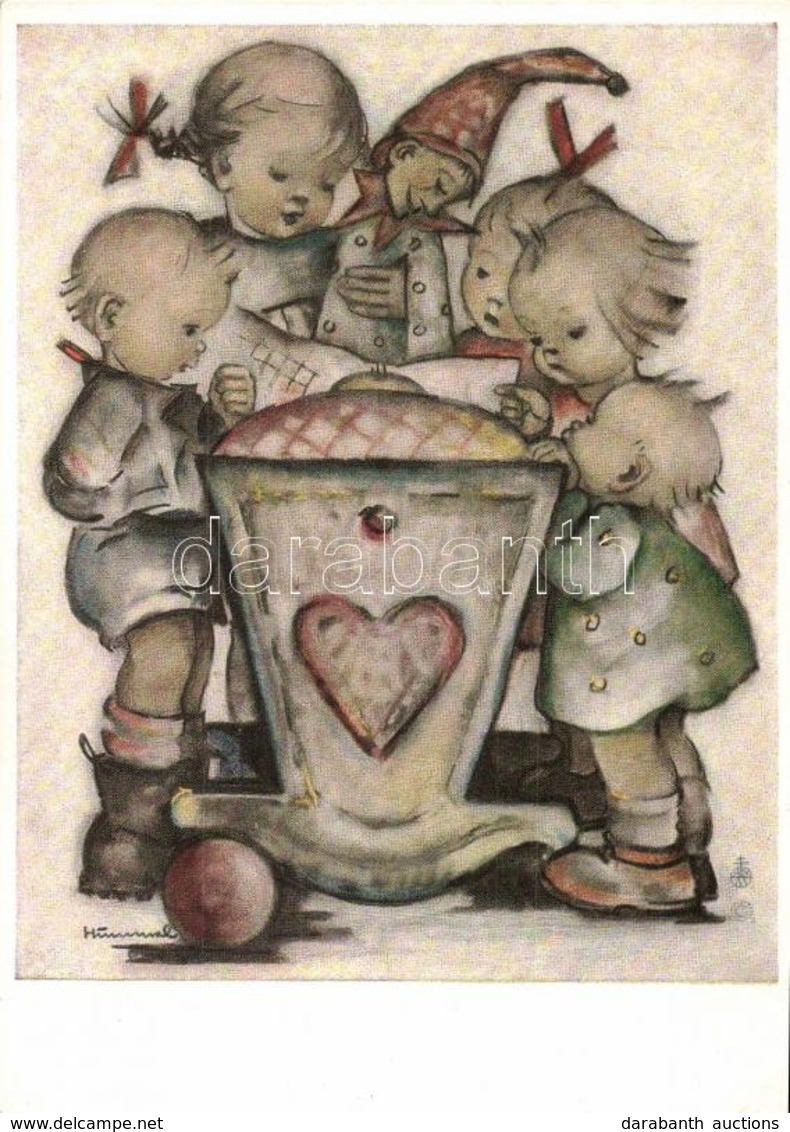 * 5 Db RÉGI Hummel Művész Képeslap Gyerekekkel / 5 Pre-1945 Art Postcards With Children, Signed By Hummel - Unclassified