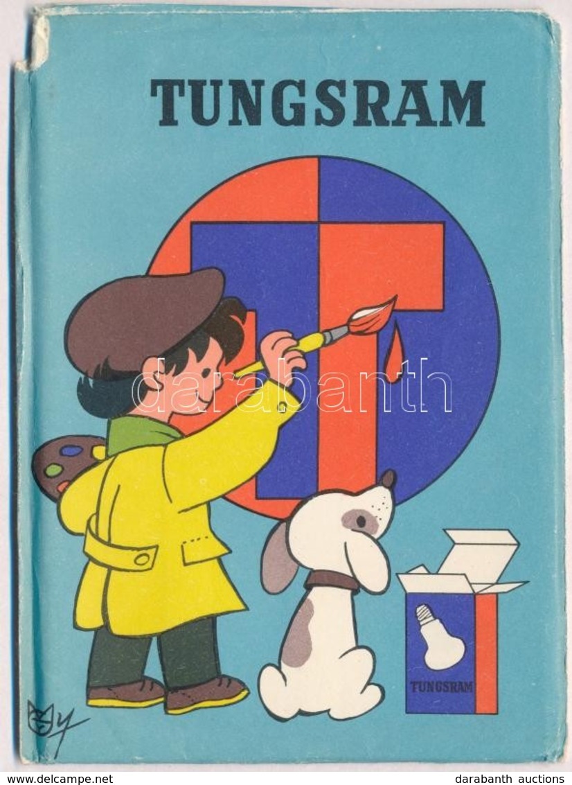 ** Tungsram Kifestős Képelap Leporello Saját Papírtokban 8 Db Képeslappal / Tungsram Coloring Leporello Postcard With 8  - Ohne Zuordnung