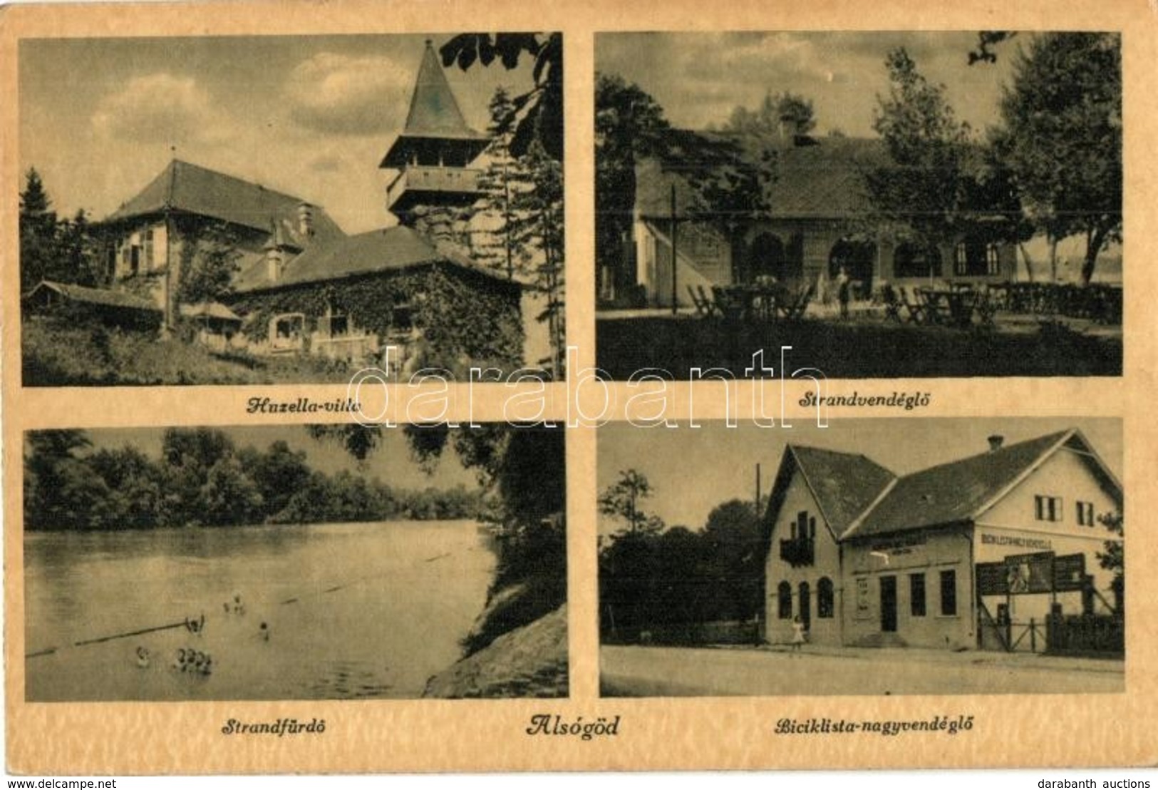 * T2 Alsógöd (Göd), Huzella Nyaraló, Villa, Strandvendéglő, étterem, Strandfürdő, Biciklista Nagyvendéglő - Ohne Zuordnung