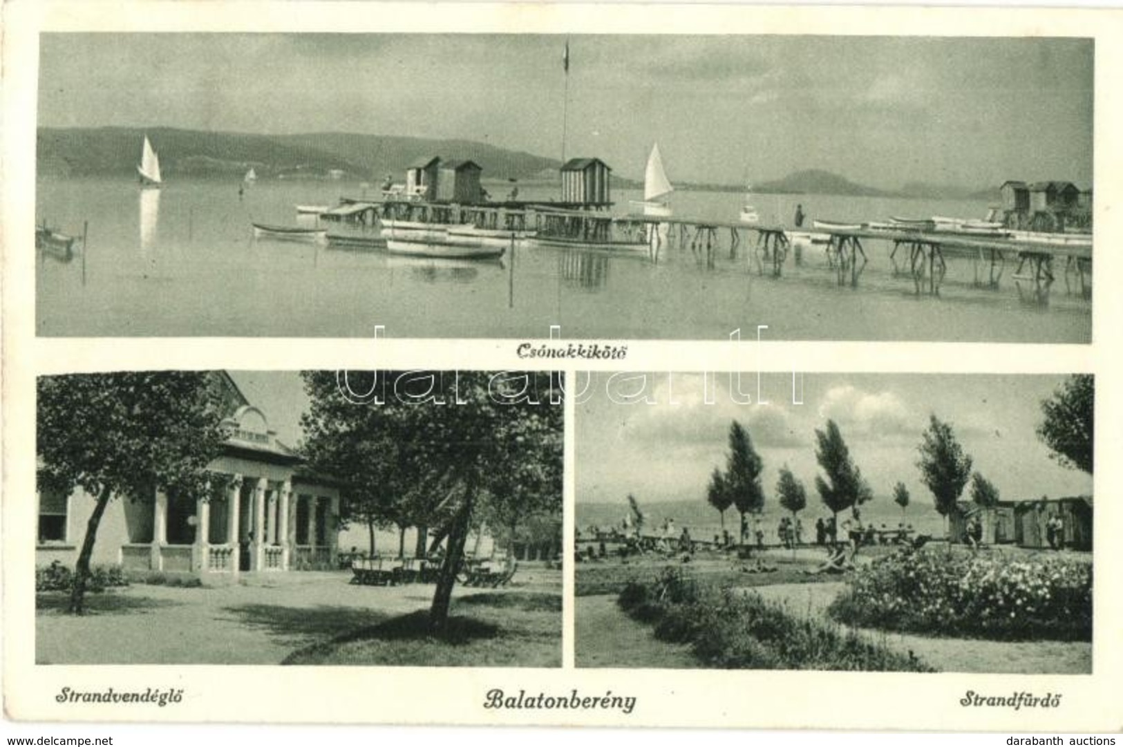 * T2 Balatonberény, Csónakkikötő, Strandvendéglő, étterem, Strandfürdő, Fürdőzők, Vitorlások - Unclassified