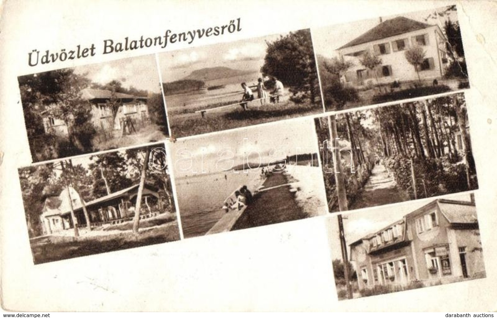 T3 Balatonfenyves, Látkép, üdülők, Strand, Fürdőzők, üzlet (EB) - Unclassified
