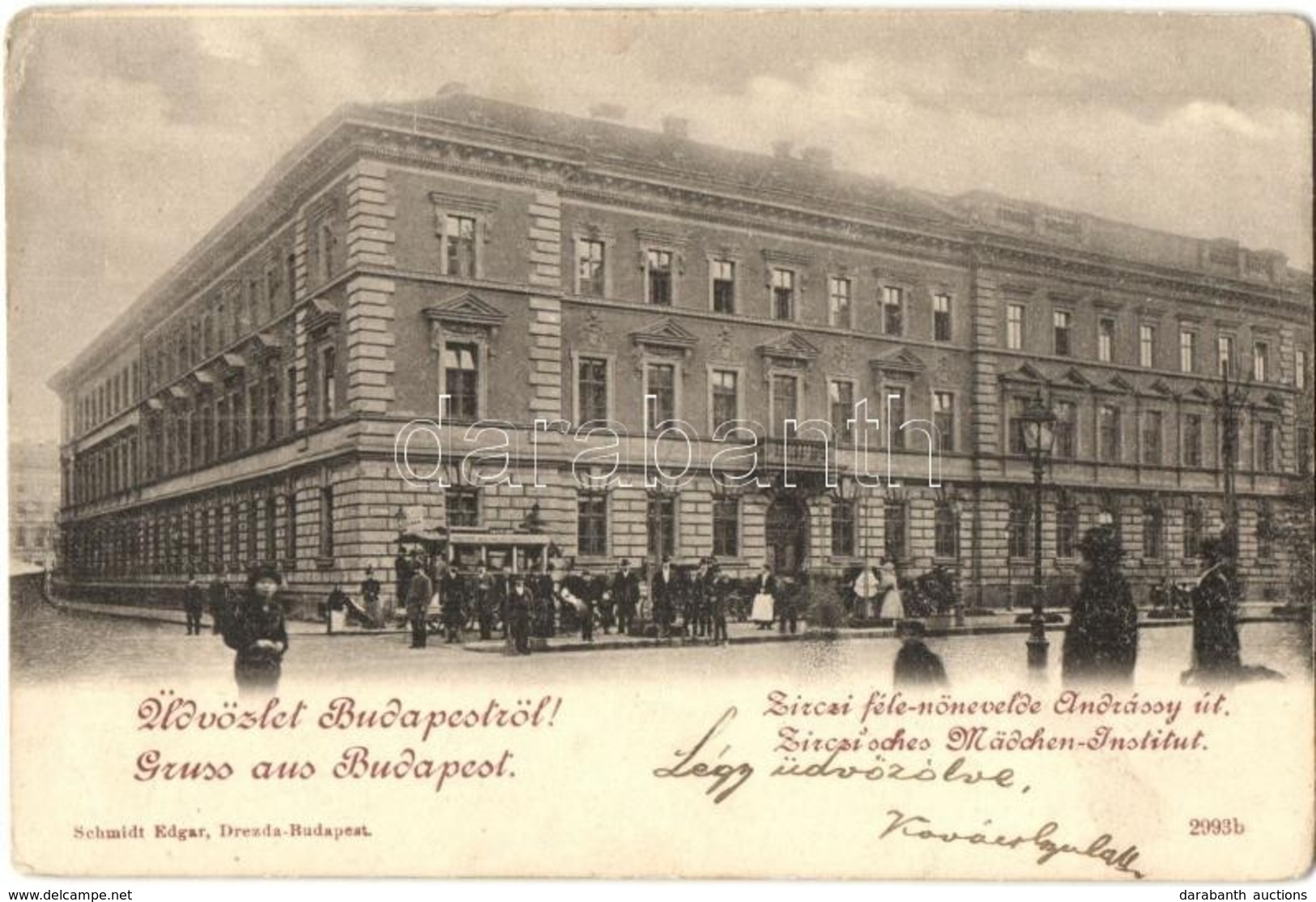 T2/T3 1900 Budapest VI. Zirczi-féle Nőnevelde Az Andrássy úton / Zirczi'sches Mädchen-Institut (EK) - Ohne Zuordnung