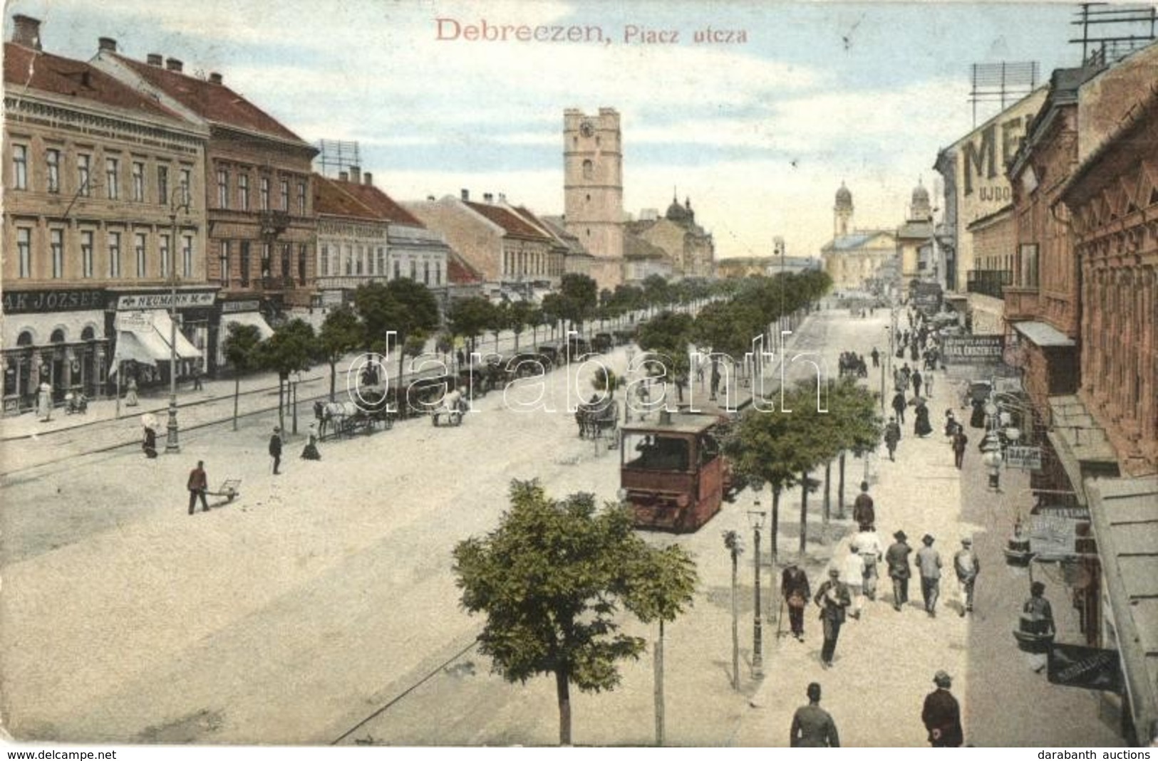 * T2/T3 Debrecen, Piac Utca, Központi Szálloda, Debreczeni Helyi Vasút Rt. (DHV) Kisvasút, Városi Vasút, Neumann M., Tol - Unclassified