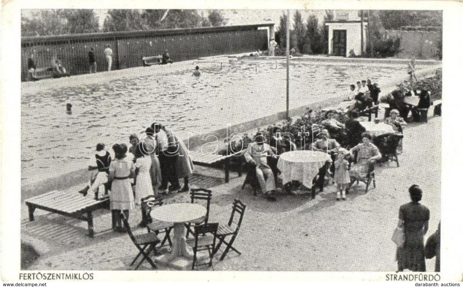 T2/T3 Fertőszentmiklós, Strandfürdő, Fürdőzők, Kert + Petőháza Cukorgyár Bélyegző (EK) - Ohne Zuordnung