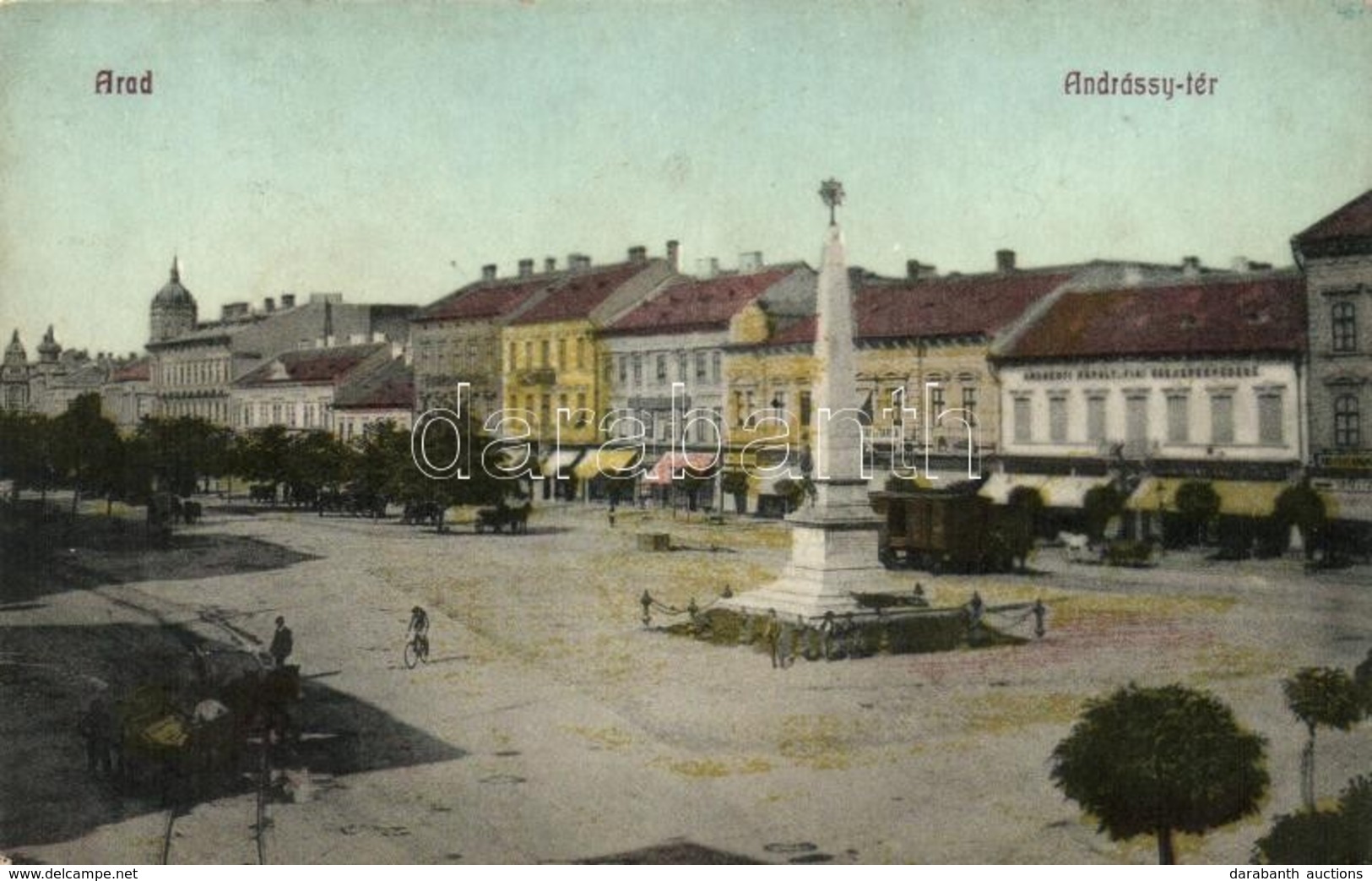 * T2/T3 Arad, Andrássy Tér, Andrényi Károly és Fia Vaskereskedése / Square, Iron Shop (EK) - Unclassified