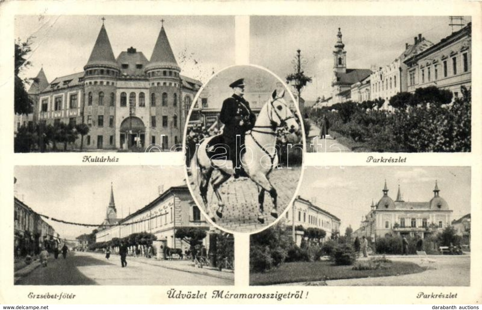 T3 Máramarossziget, Sighetu Marmatiei; Kultúrház, Erzsébet Főtér, Horthy / Cultural House, Square, Horthy (EB) - Unclassified