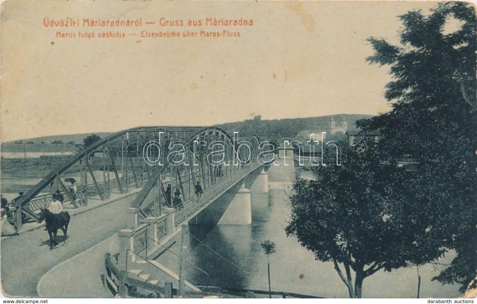 * T2/T3 Máriaradna, Maror Folyó Vashídja, Csauscher József Kiadása / River, Bridge (EK) - Unclassified