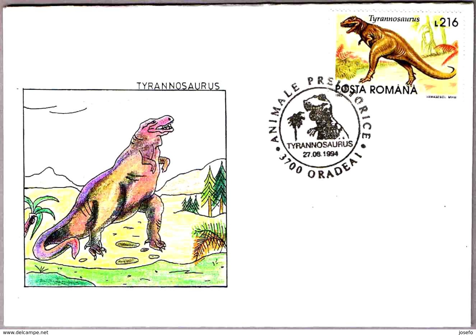 Animales Prehistoricos: TYRANNOSAURUS. Oradea 1994 - Prehistóricos