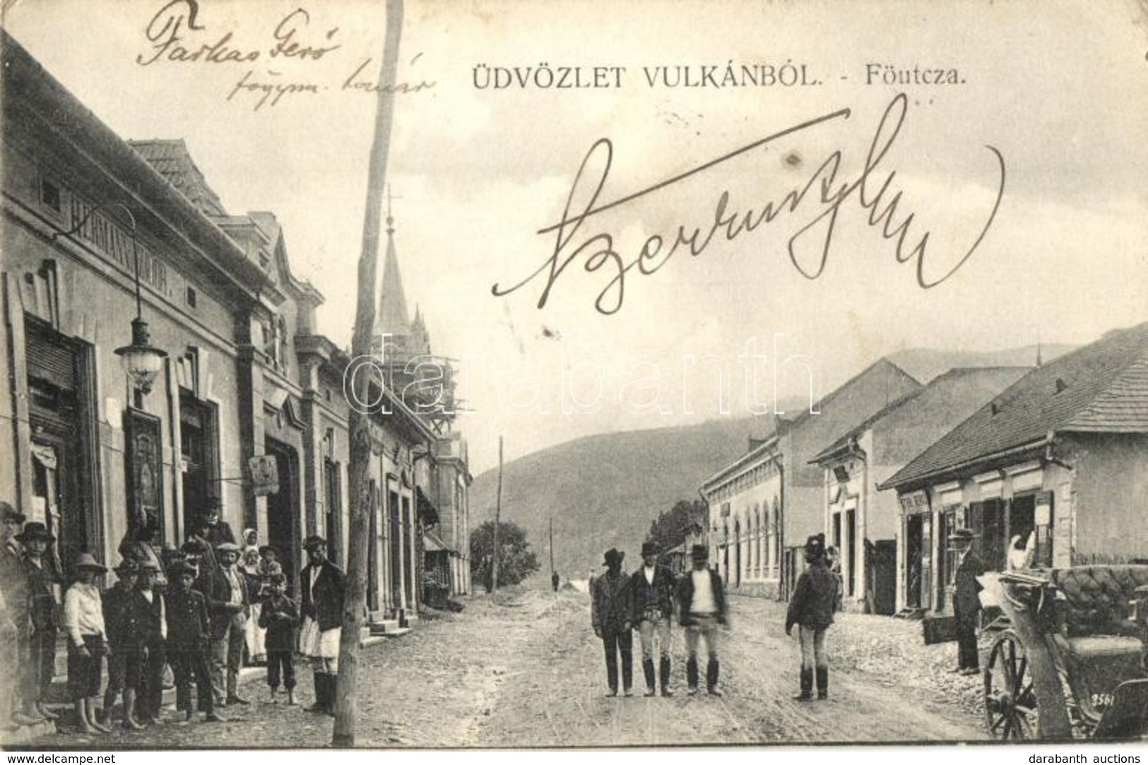 T2/T3 1908 Vulkán, Zsivadejvulkán, Vulcan; Fő Utca, Hermann Izidor üzlete. Kiadja Joánovits János / Main Street, Shops ( - Unclassified