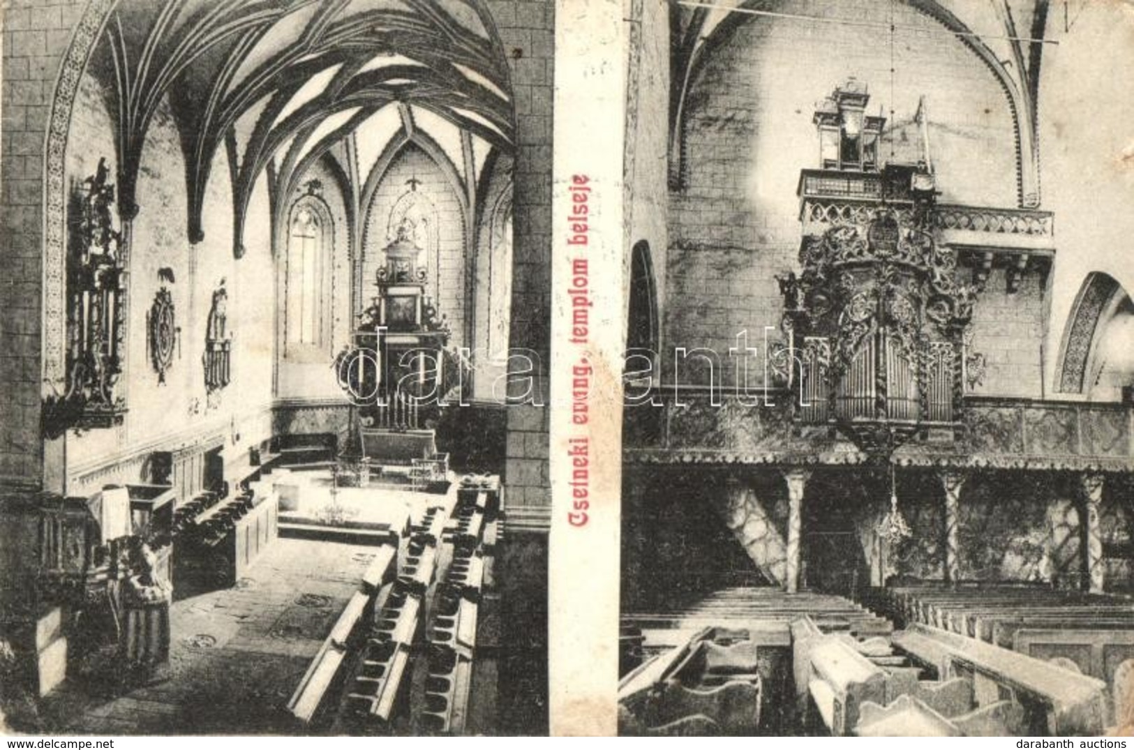 T2/T3 Csetnek, Stítnik; Evangélikus Templom Belső. Csernok Rezső Kiadása / Church Interior - Unclassified