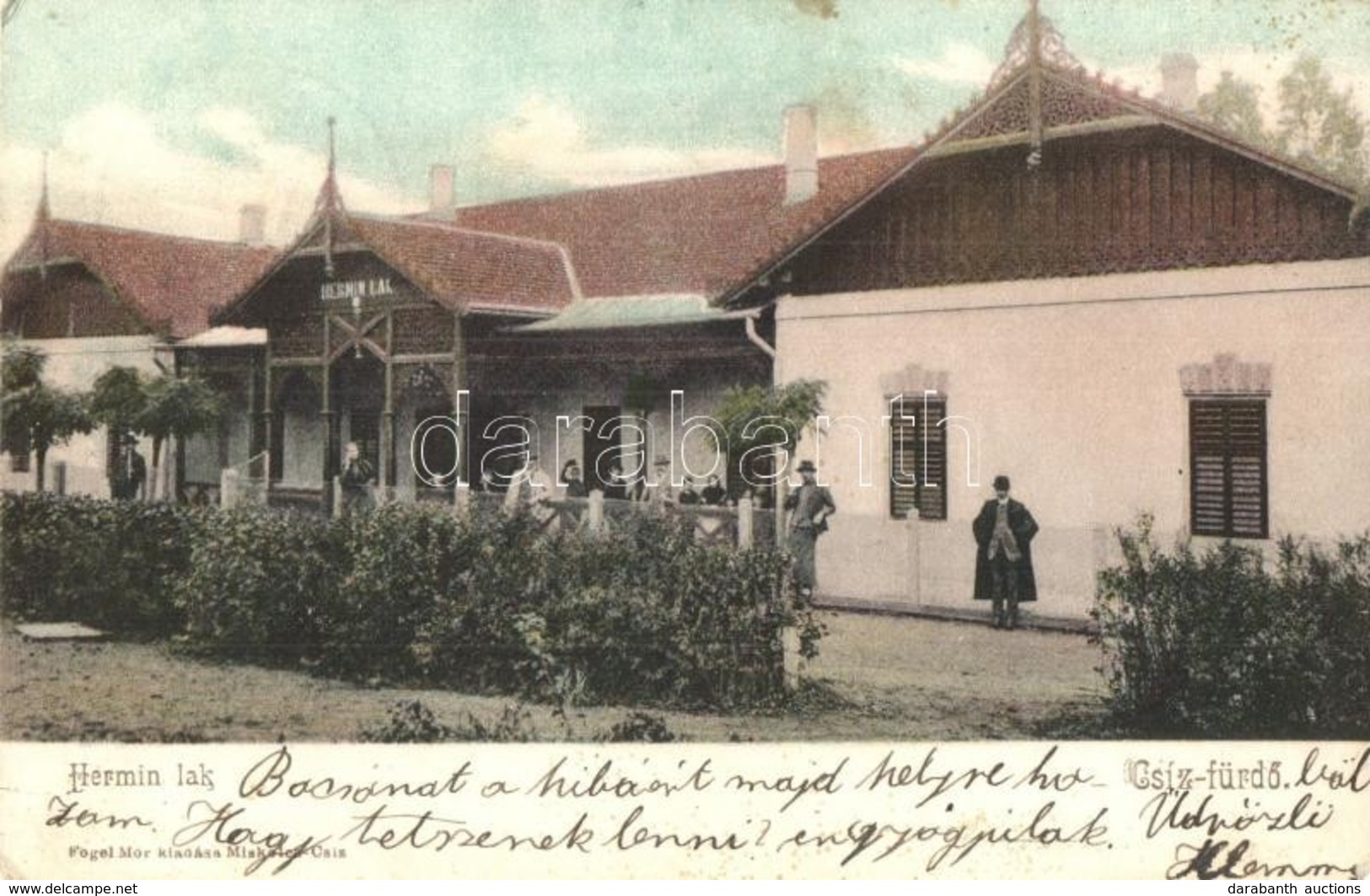 T2/T3 1906 Csíz, Csízfürdő, Kúpele Cíz; Hermin Lak. Kiadja Fogel Mór / Villa - Unclassified