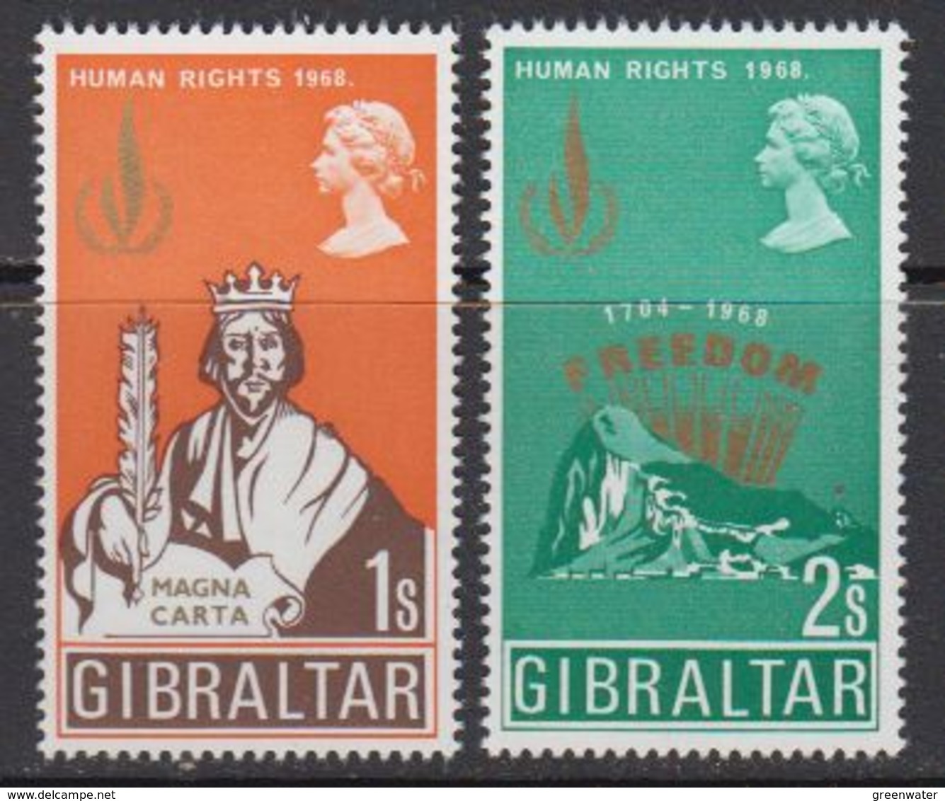 Gibraltar 1968 Human Rights 2v ** Mnh (41487D) - Gibraltar