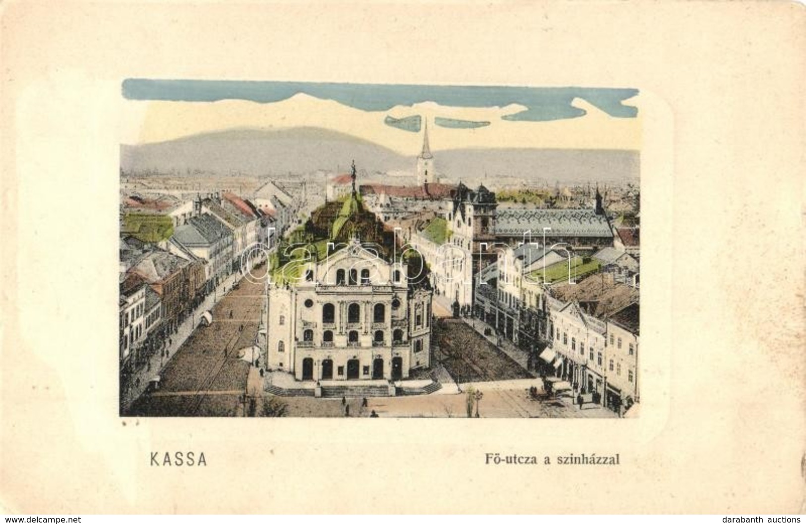 T2/T3 1914 Kassa, Kosice; Fő Utca, Színház / Main Street, Theatre  (Rb) - Ohne Zuordnung