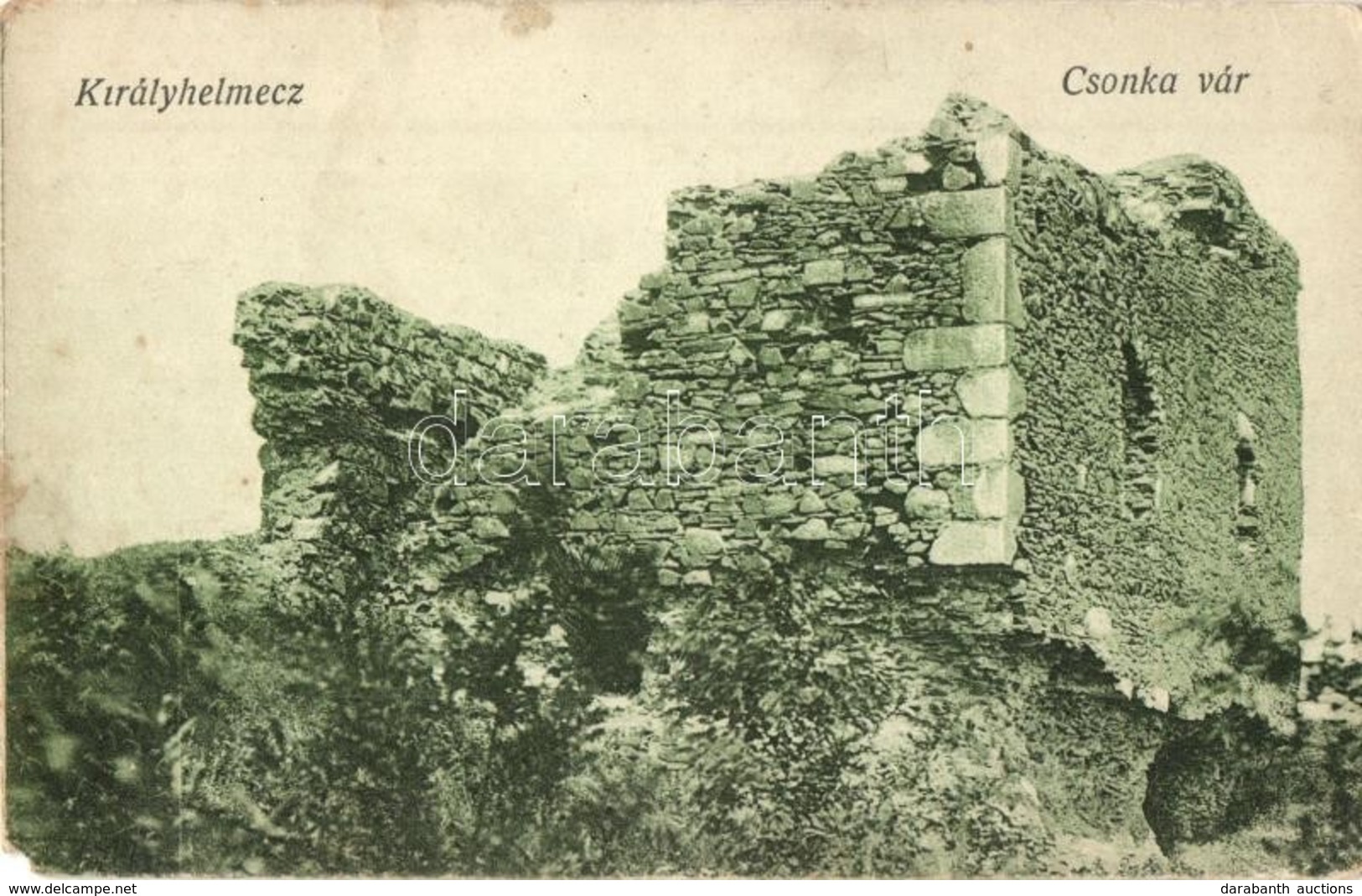 * T2/T3 Királyhelmec, Helmec, Kralovsky Chlumec; Csonka Vár. Klein József Kiadása / Castle Ruins (EK) - Unclassified