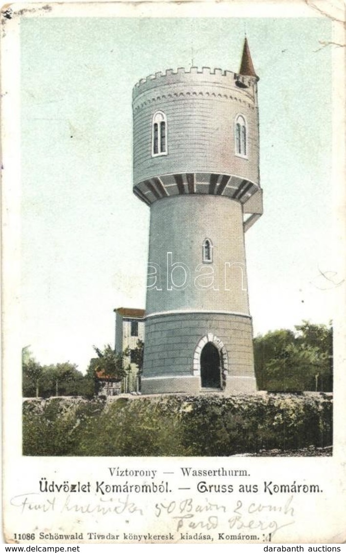 T3 Komárom, Komárno; Víztorony. Kiadja Schönwald Tivadar / Wasserturm / Water Tower + K. K. Landsturmbataillon Nr. 50. ( - Unclassified