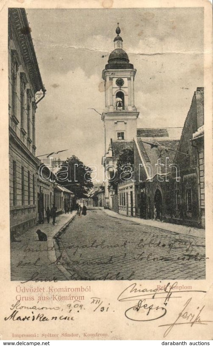 * T3 1904 Komárom, Komárnó; Református Templom / Calvinist Church (fa) - Unclassified