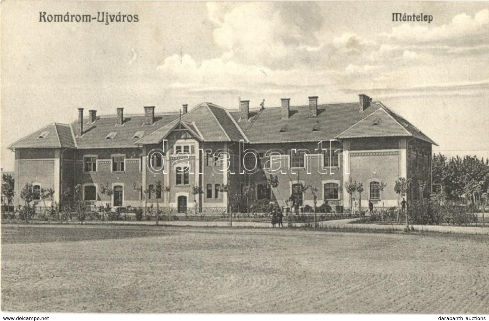 T2 Komárom, Komárno; Újváros, Méntelep. Pannonia 1912-34. / Stud Farm ! 1913 Wien-Győr-Budapest Vasúti Bélyegző - Unclassified