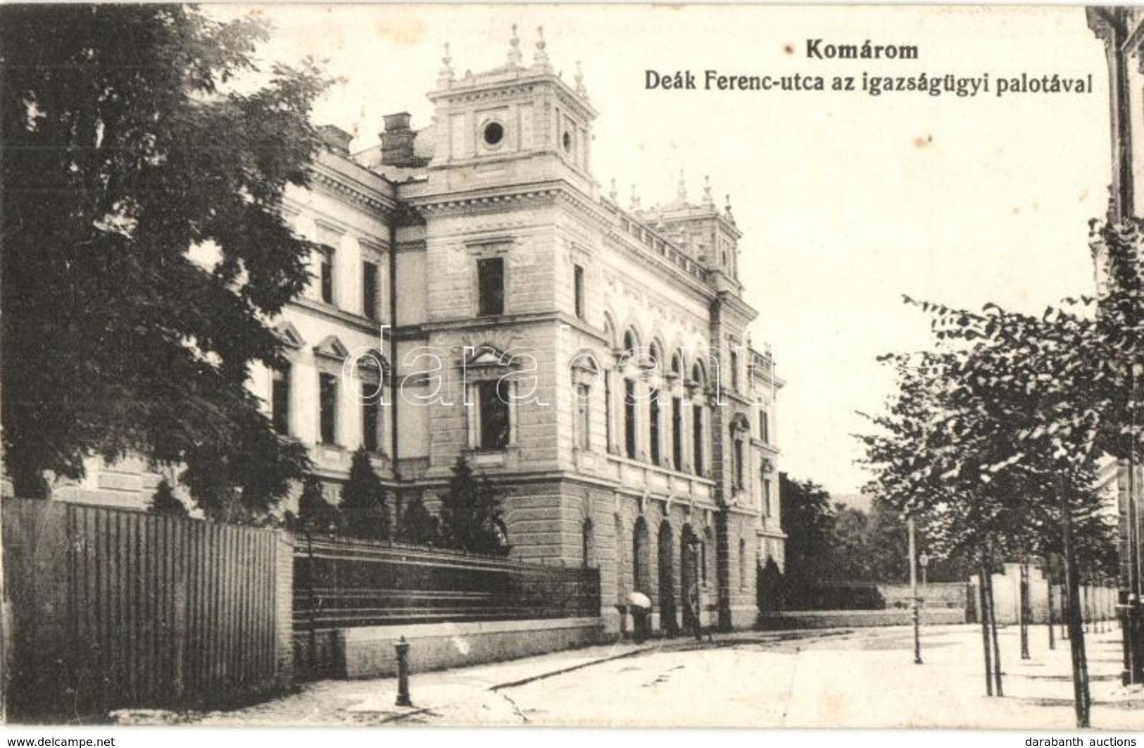 ** T1/T2 Komárom, Komárno; Deák Ferenc Utca, Igazságügyi Palota. Spitzer Sándor Kiadása / Street View, Palace Of Justice - Unclassified