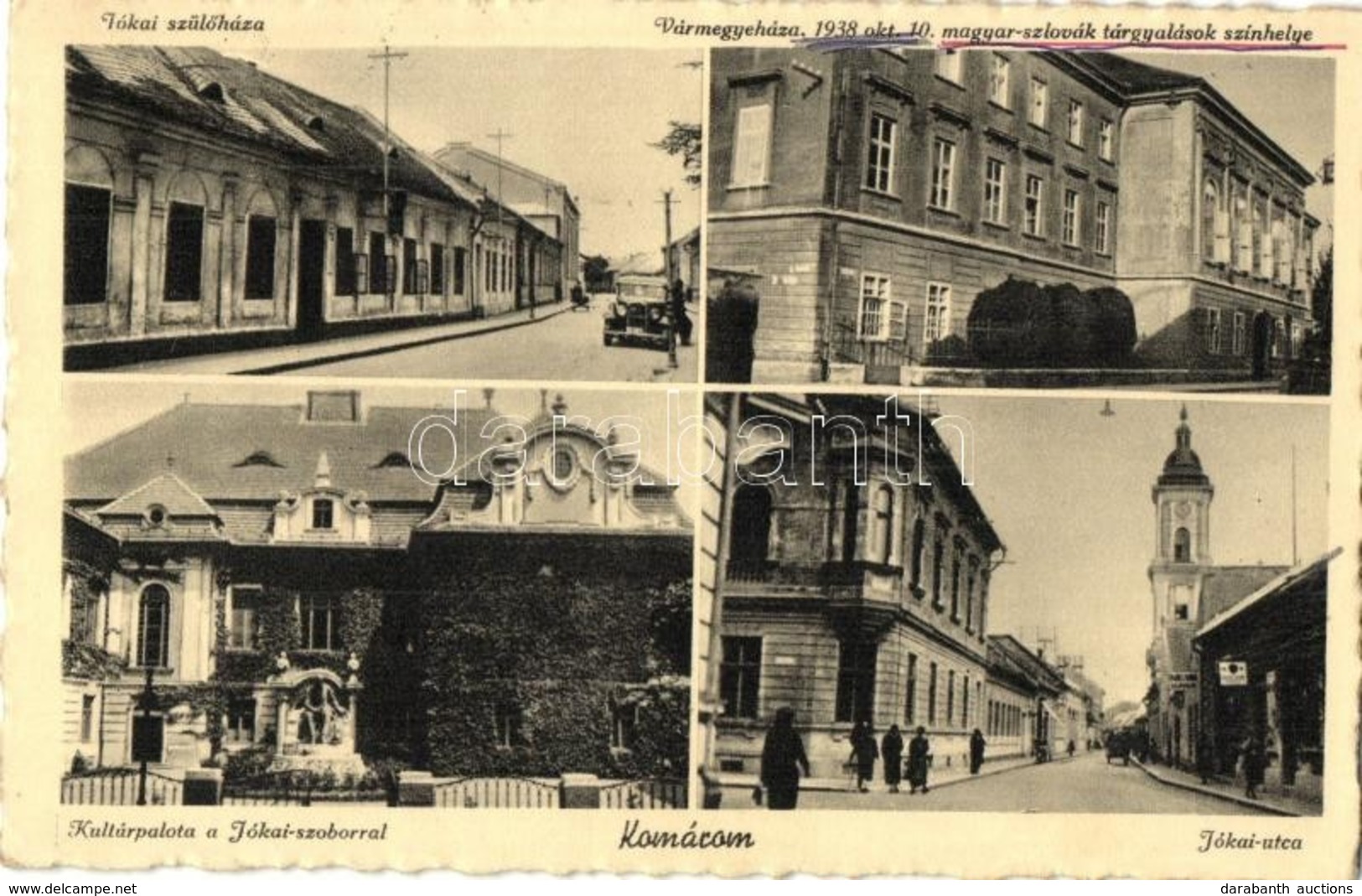 T2 Komárom, Jókai Szülőház és Utca, Vármegyeház, Kultúrpalota / Street, County Hall, Cultural Palace - Unclassified