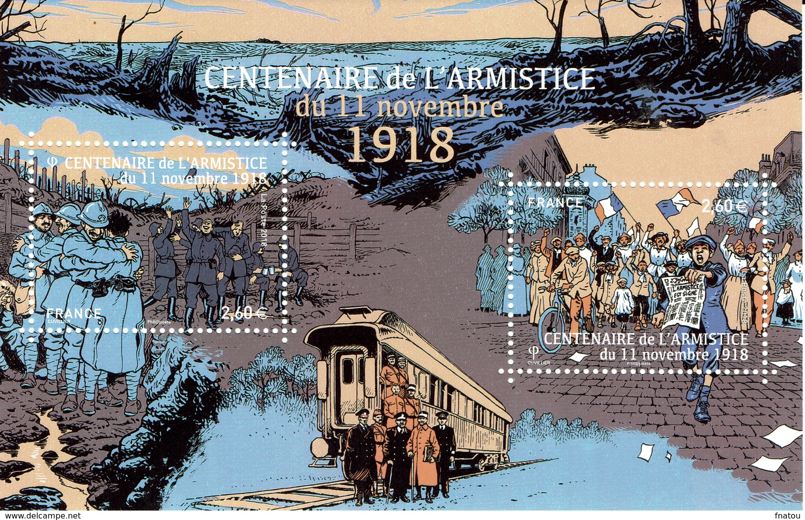 France, Première Guerre Mondiale, Armistice Du 11 Novembre 1918, 2018 **, TB Joli Bloc De 2 - Unused Stamps