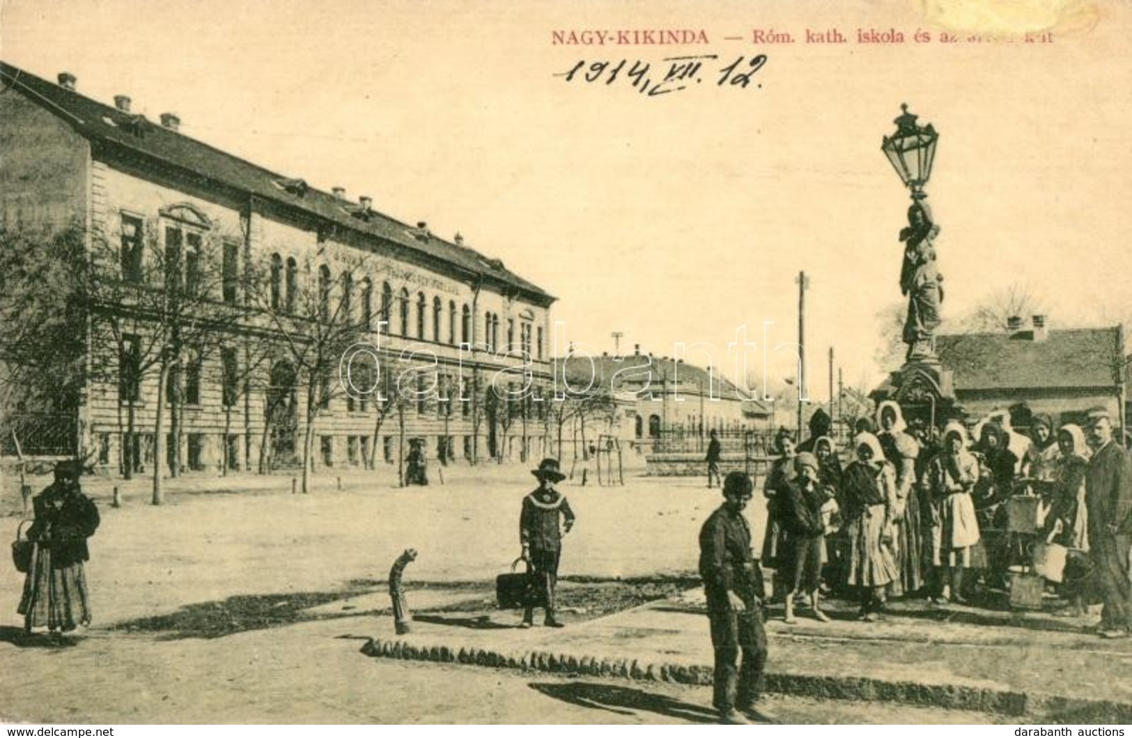 T3 Nagykikinda, Kikinda; Római Katolikus Iskola, Artézi Kút. W.L. Bp. 6636. / School, Well (r) - Unclassified