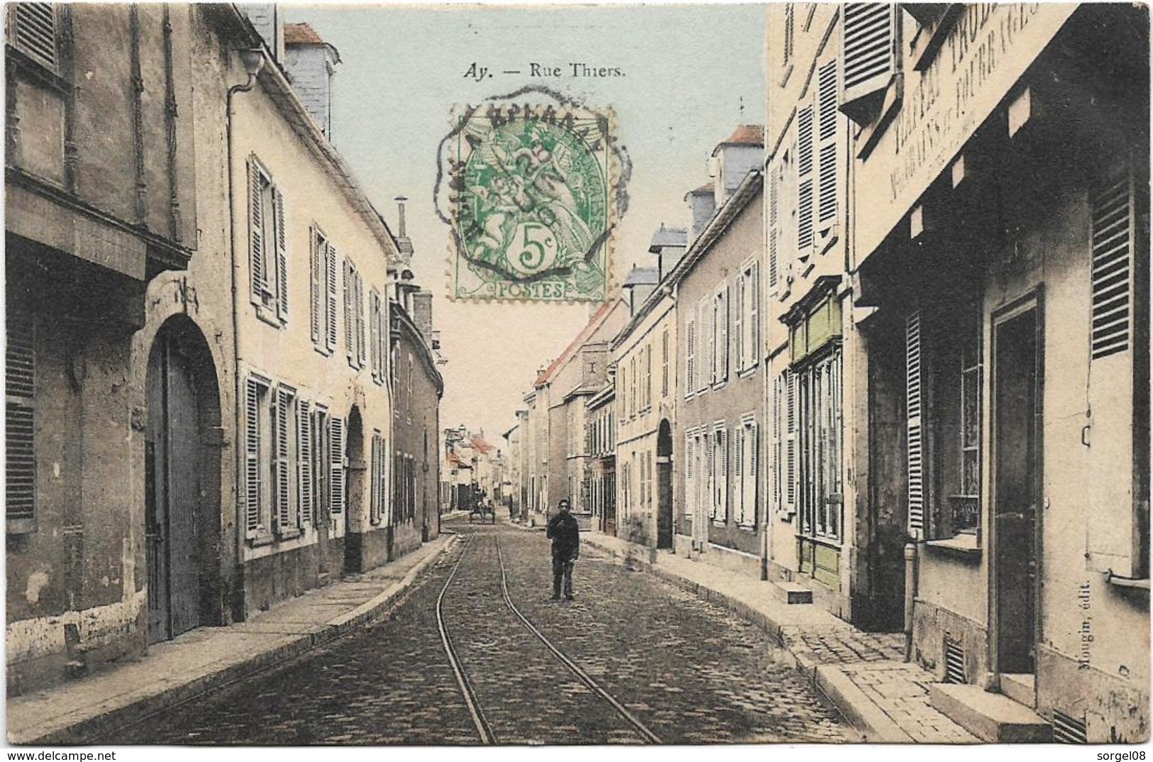 Marne AY Rue Thiers Colorisée Animation - Ay En Champagne