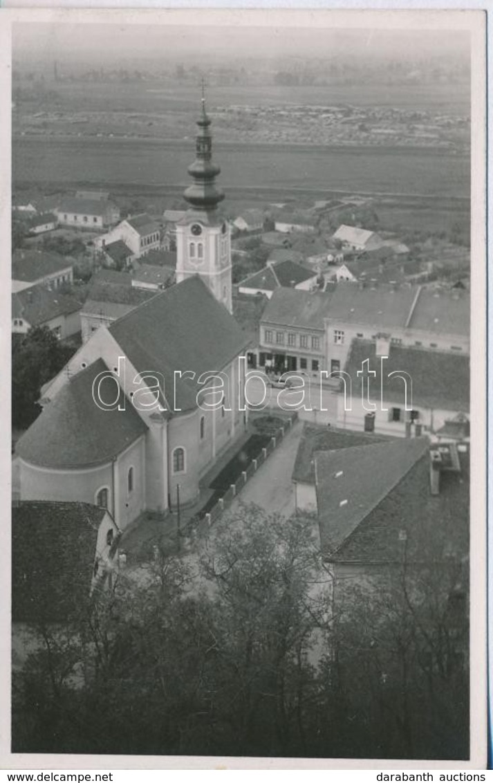 T2 1941 Lendva, Alsólendva, Donja Lendava, Lendava; Látkép, Katolikus Templom, Automobil / General View, Catholic Church - Ohne Zuordnung