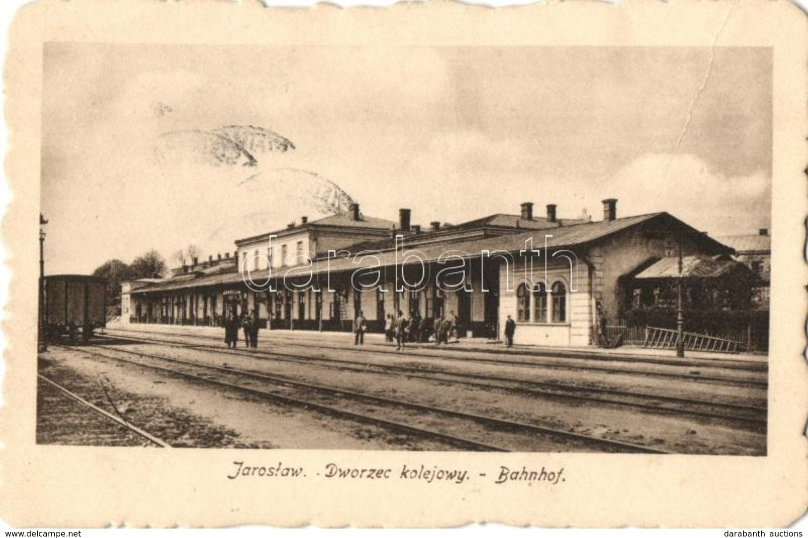 T2 Jaroslaw, Jaruslau; Dworzec Kolejowy / Bahnhof / Railway Station, Wagons + 1916 K.u.K. Reservespital 2/4 - Unclassified