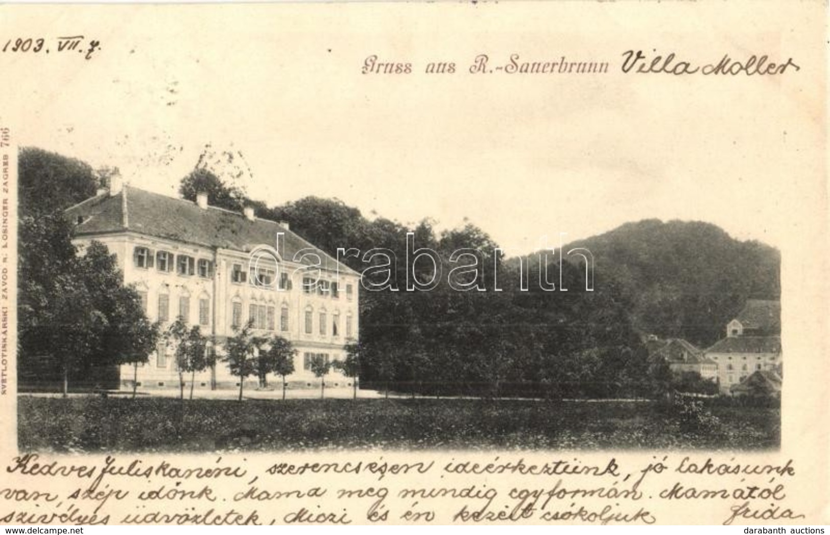 T2 1903 Rogaska Slatina, Rohitsch-Sauerbrunn; Villa Moller. R. Mosinger 766. - Ohne Zuordnung