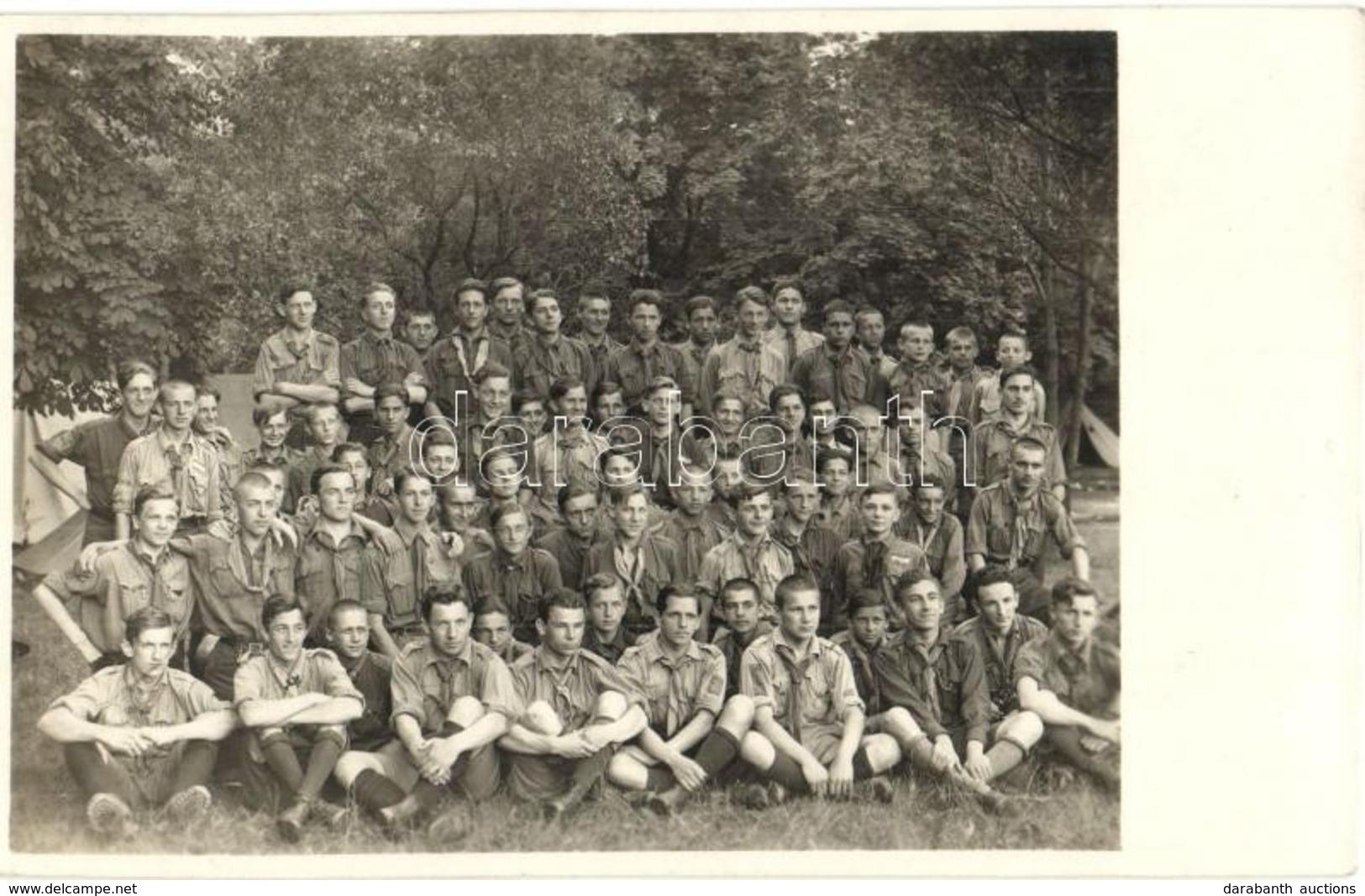 ** T2 1927 Jósvafői Cserkésztábor, Cserkészek Csoportképe / Hungarian Scout Camp, Boy Scouts Group Photo - Unclassified