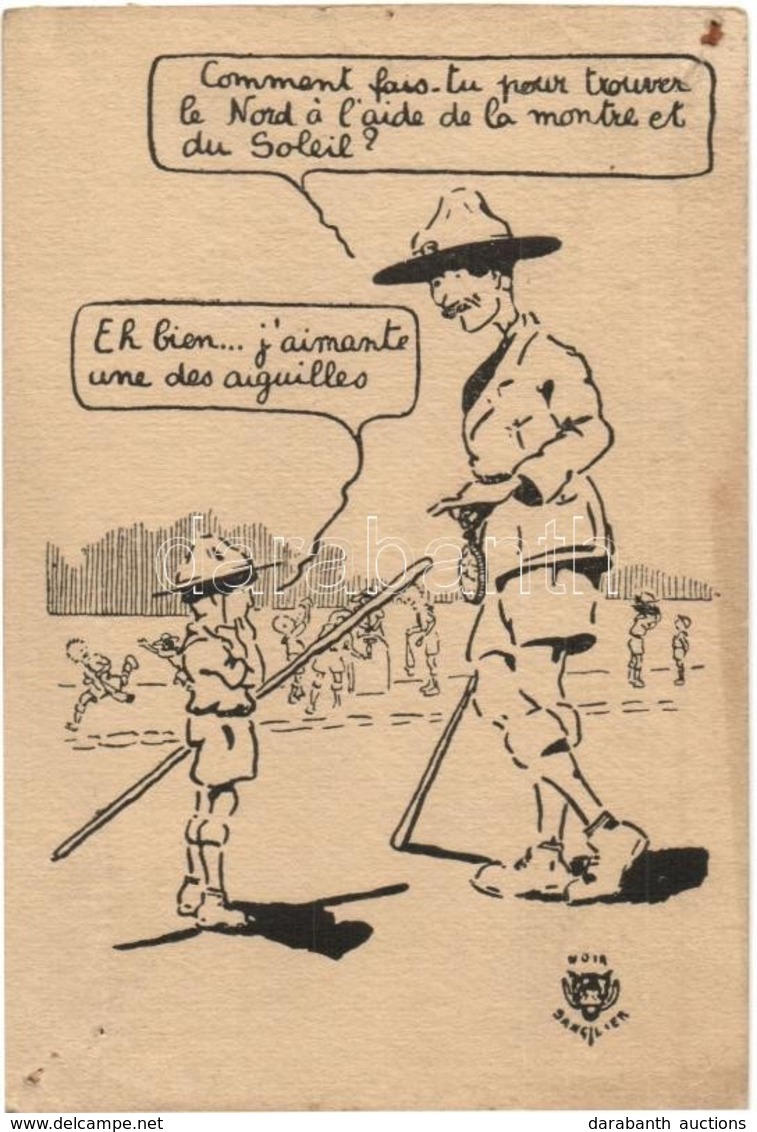 ** T4 French Scout Boy Art Postcard (apró Lyukak / Tiny Holes) - Ohne Zuordnung