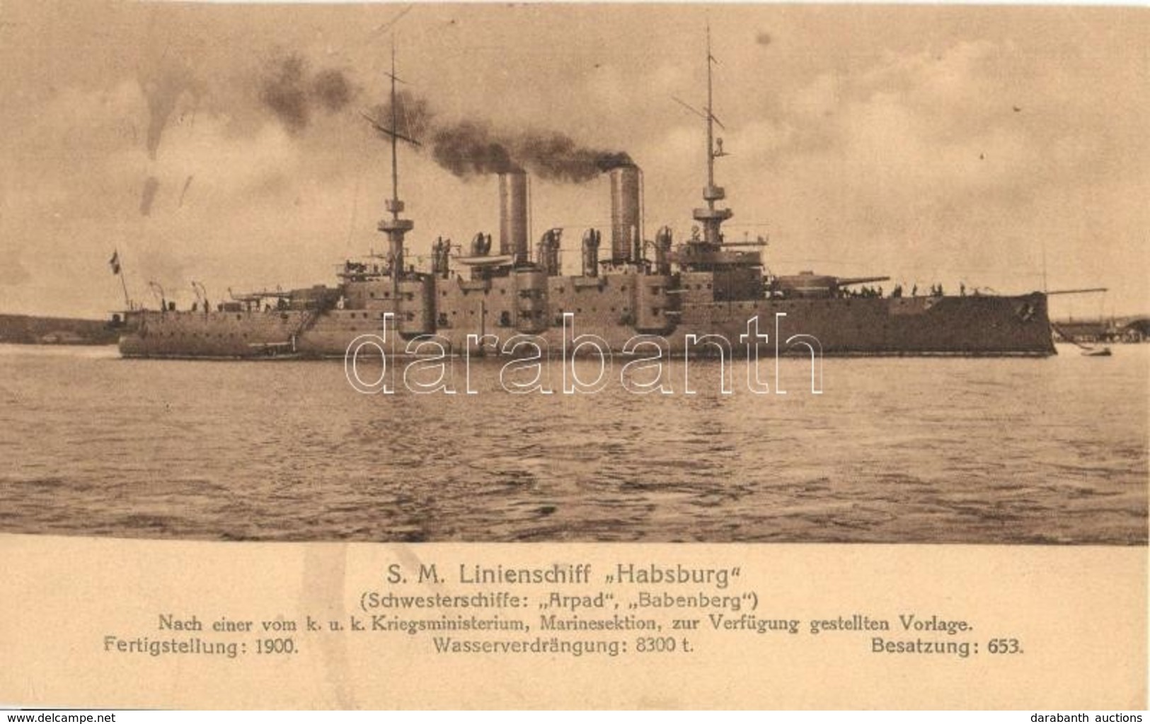 ** T2/T3 SMS Habsburg Osztrák-magyar Habsburg-osztályú Pre-dreadnought Csatahajó / K.u.K. Kriegsmarine SM Linienschiff H - Unclassified