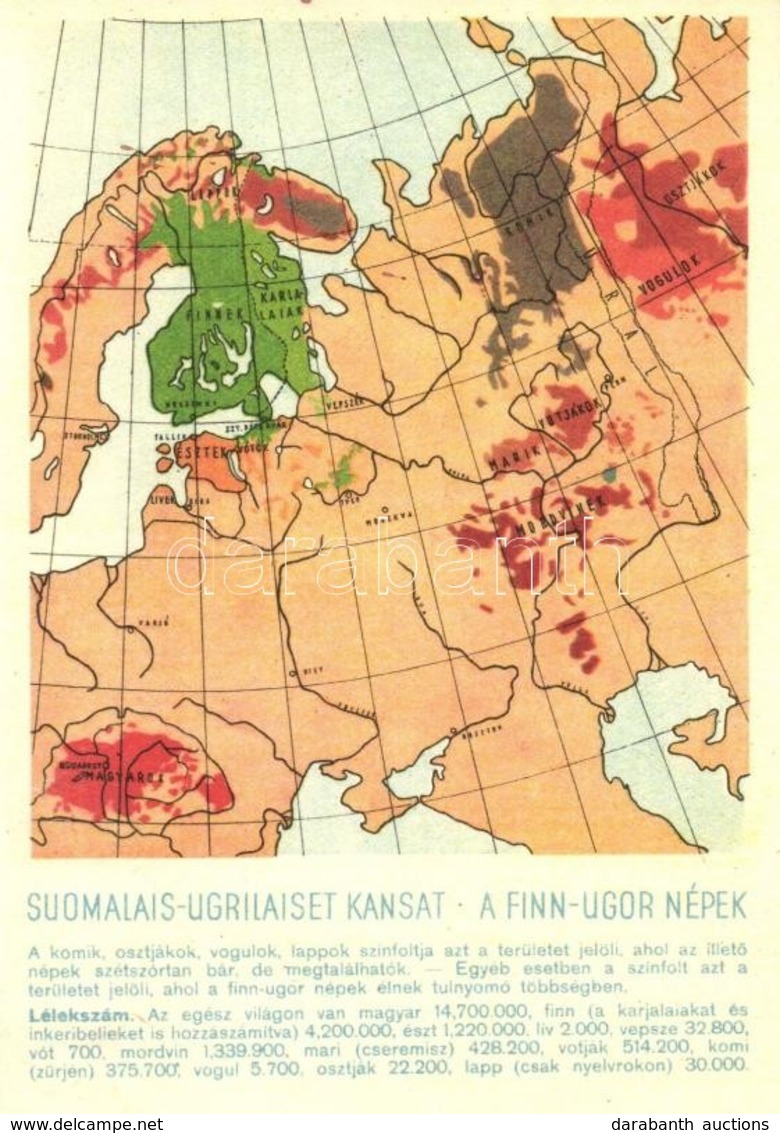 ** T1/T2 A Finn-ugor (finnugor) Népek; A Sugurahvaste Instituut (Rokonnépek Intézete) Kiadása / Finno-Ugric Language Fam - Unclassified