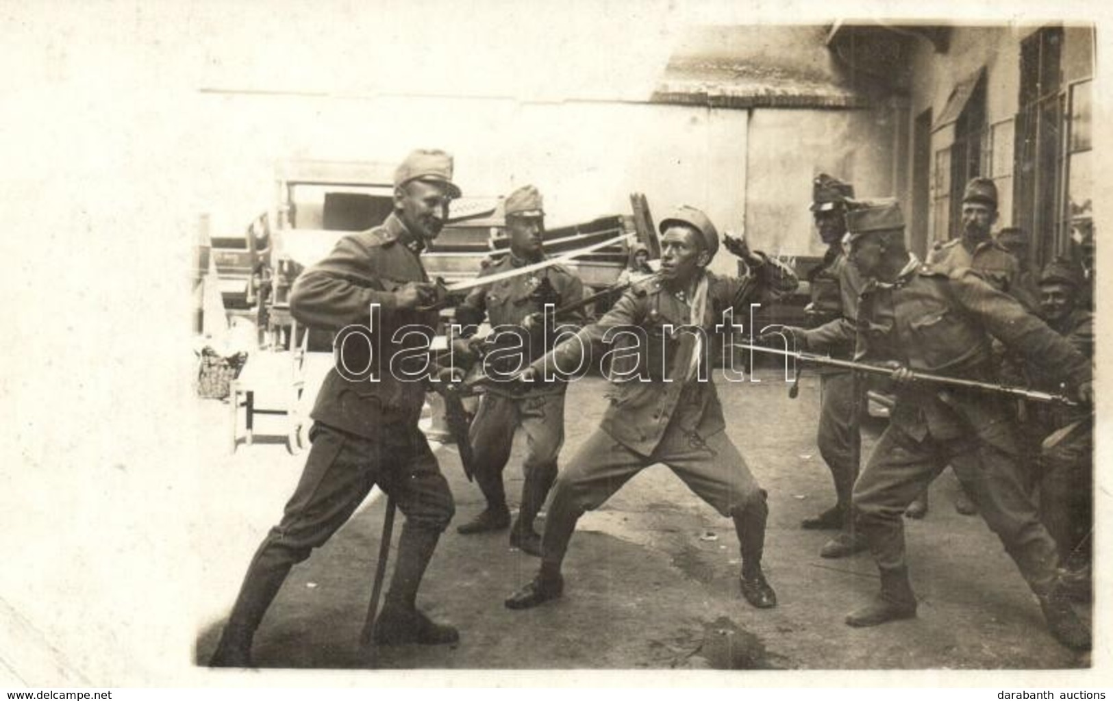 ** T2/T3 Osztrák-magyar Katonatisztek Gyakorlatozás Közben / Austro-Hungarian K.u.K. Officers, Military Training (EK) - Unclassified