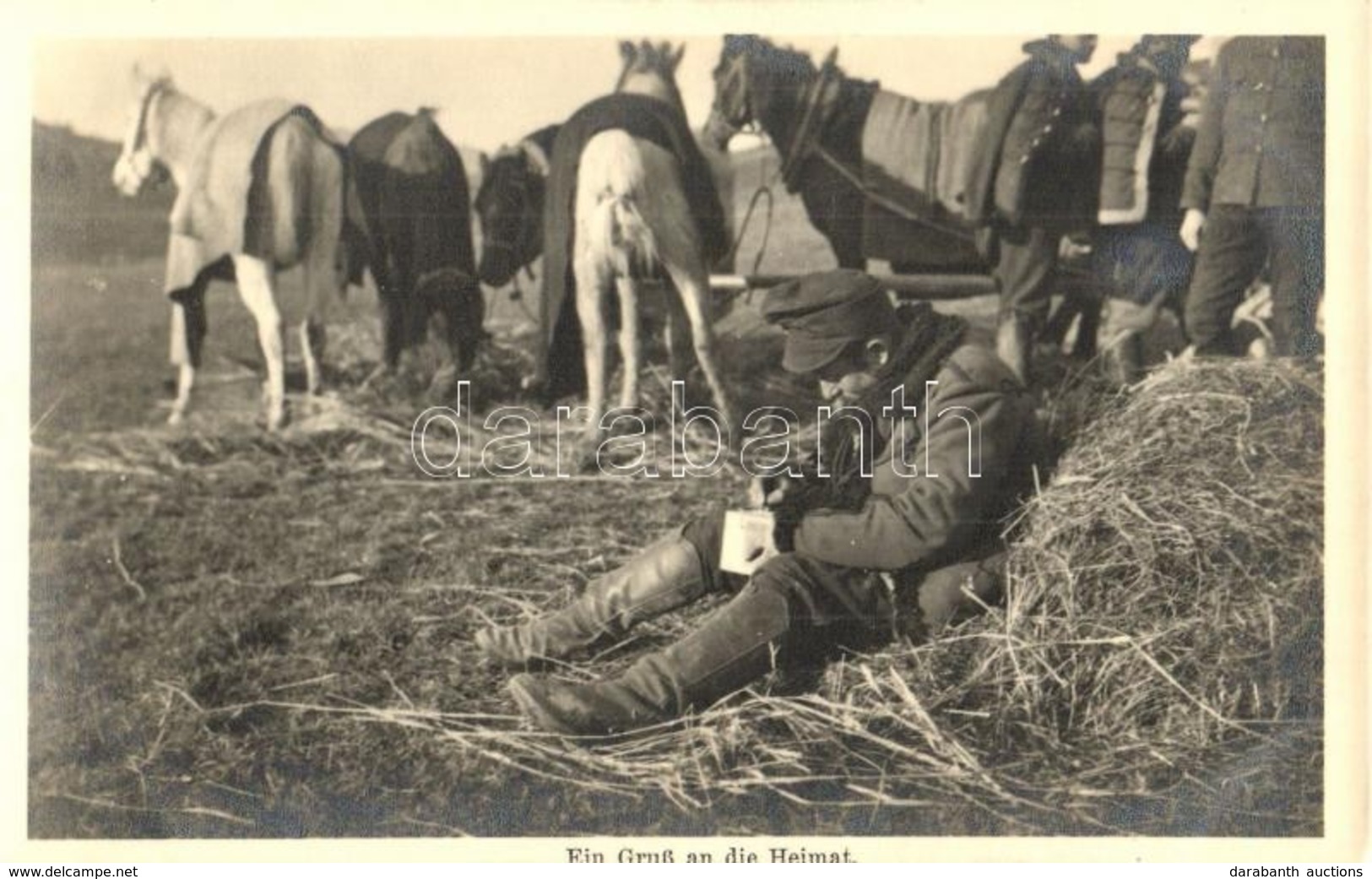 * T2 1915 Ein Gruss An Die Heimat / WWI Austro-Hungarian K.u.K. Hungarian Hussar (cavalryman) Writing A Letter To Home - Ohne Zuordnung