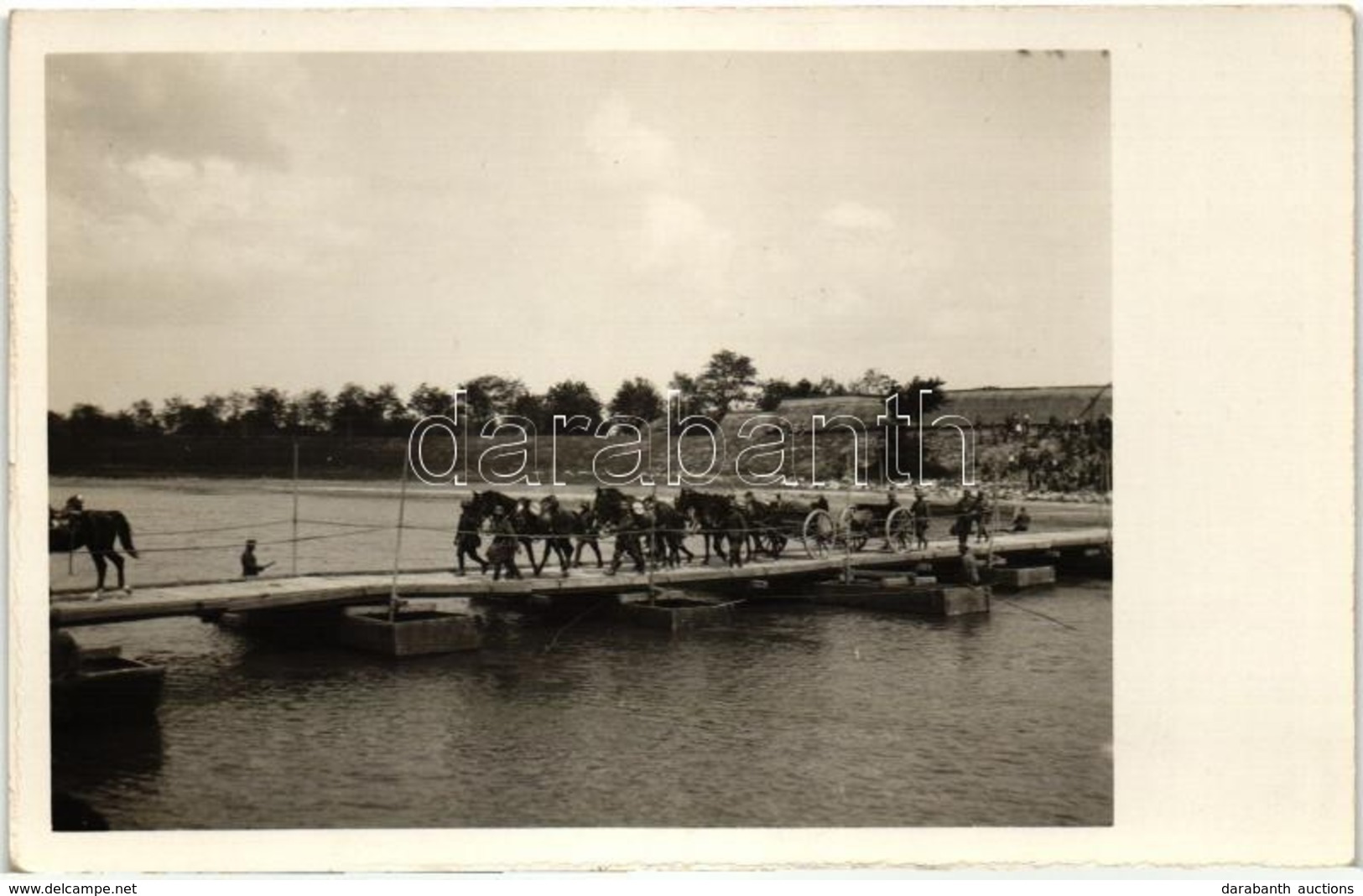 ** T1/T2 Katonai Hajóhíd (pontonhíd) A Dnyeper Folyón / WWI Austro-Hungarian K.u.K. Pontoon Bridge Over The Dnieper Rive - Ohne Zuordnung