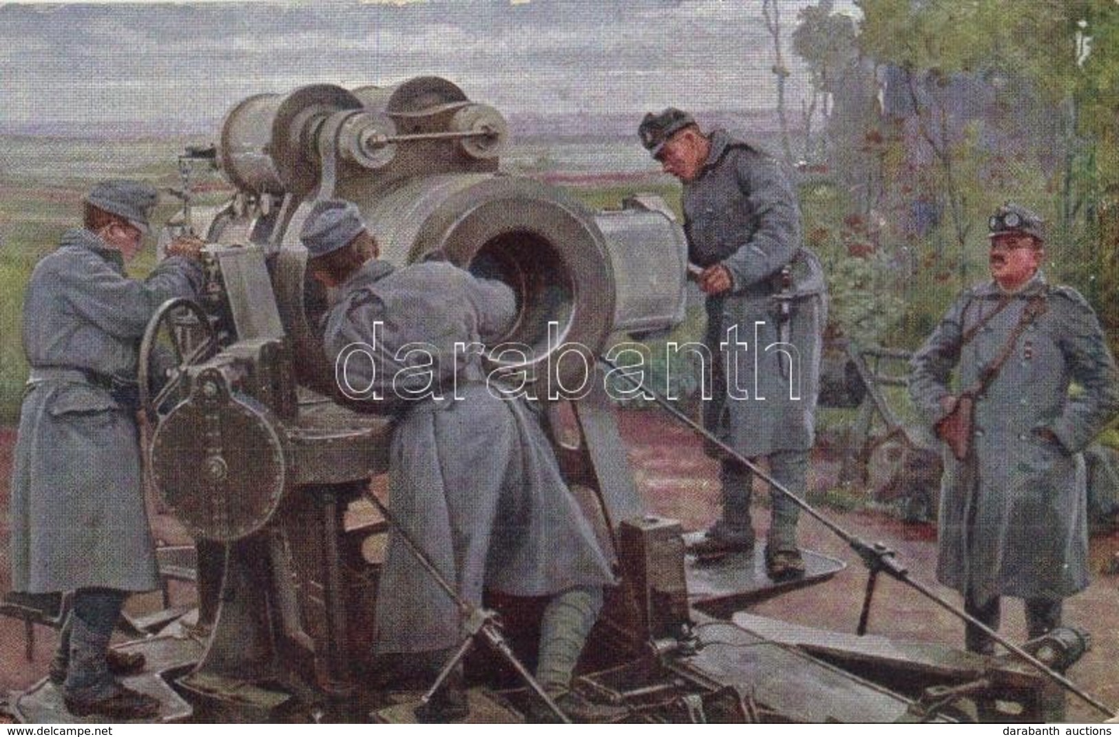 ** T2 Weltkrieg 1914-1916. Vorbereitungen Zum Abfeuern Eines 30,5 Cm Mörsers / Előkészületek A 30,5 Cm Kaliberű Mozsár E - Unclassified