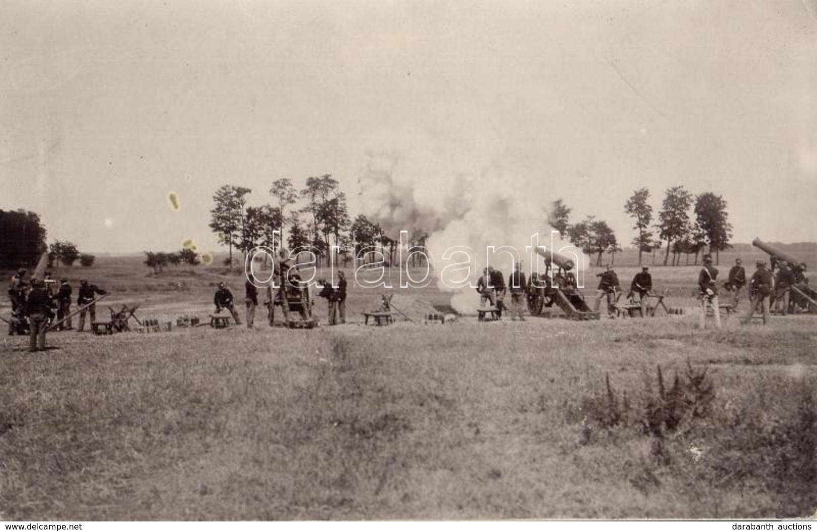 ** T2 Osztrák-magyar Katonák Gyakorlaton ágyúval Lőnek Esztergomban / Austro-Hungarian K.u.K. Military Field Practice In - Ohne Zuordnung