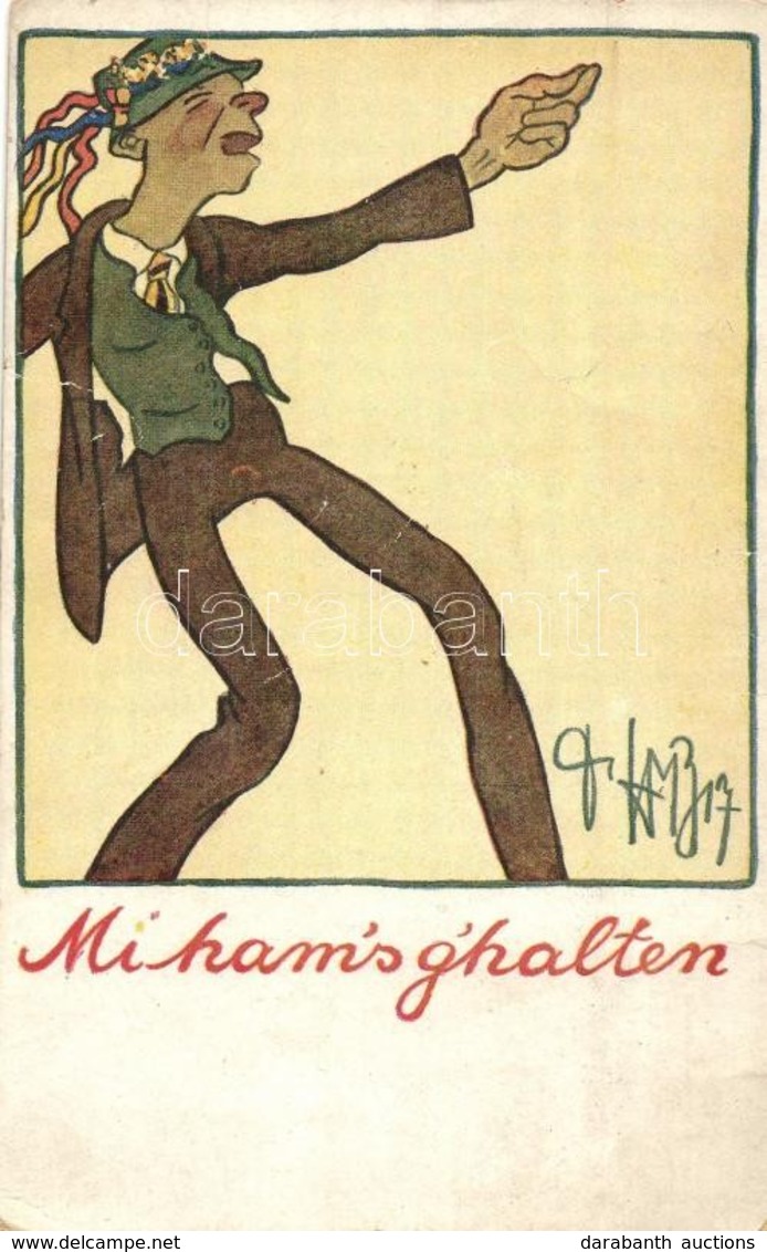 * T2/T3 Mi Ham's G'halten / Austrian Art Postcard, Artist Signed. Dr. Mertens Serie Nr. 9. Ferd. Morawetz (creases) - Unclassified