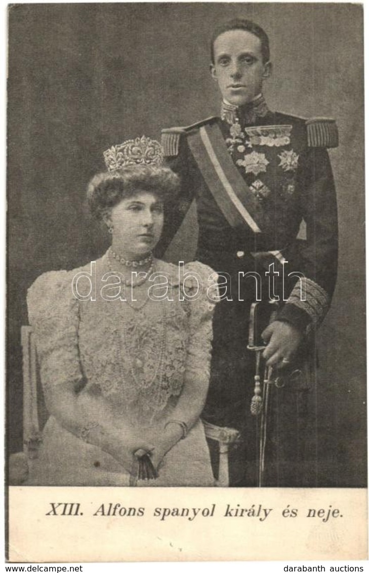 ** T2/T3 XIII. Alfons Spanyol Király és Neje / Alfonso XIII Of Spain With His Wife, Victoria Eugenie Of Battenberg - Unclassified