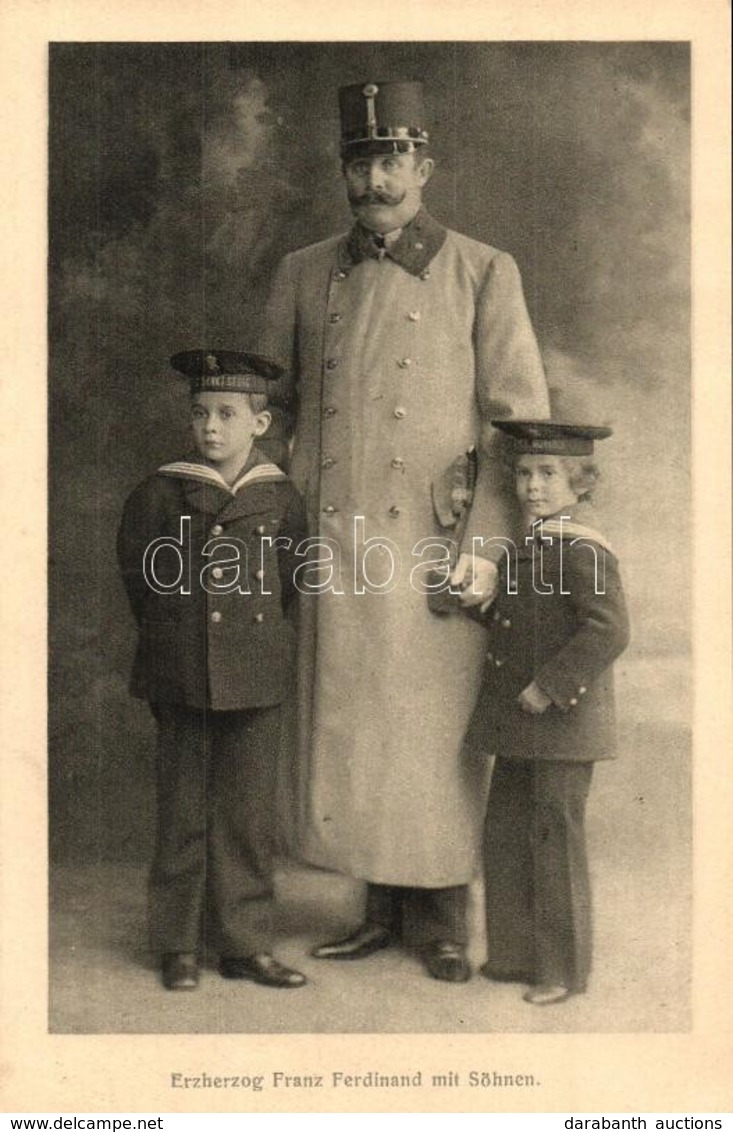 * T1/T2 Erzherzog Franz Ferdinand Mit Söhnen. Photographie Vom K.u.k. Hof-Atelier Adele, 1910. Postkartenverlag Brüder K - Ohne Zuordnung