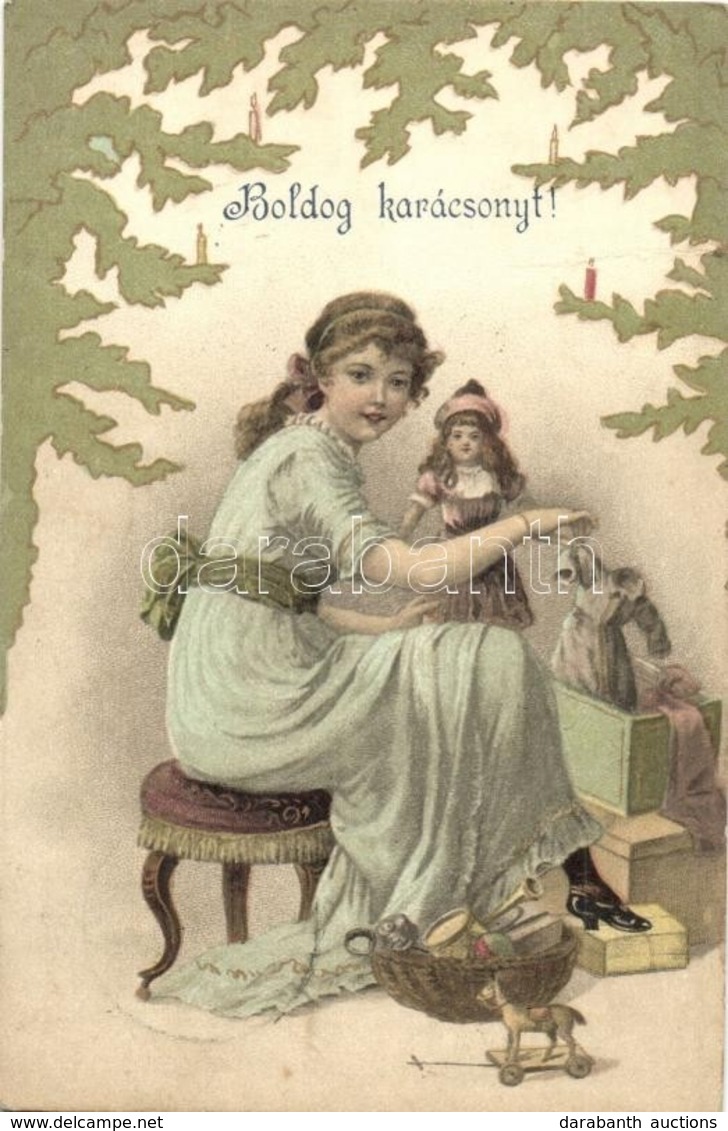 * T2 Boldog Karácsonyt / Christmas Greeting Art Postcard. Litho - Unclassified