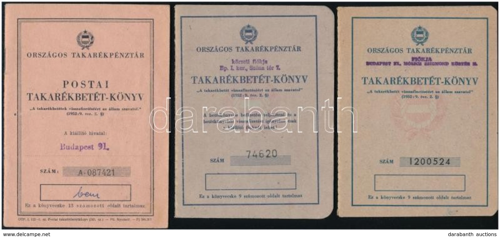 Budapest 1960-1975. 'Országos Takarékpénztár' Betétkönyv (3x), Több Kitöltött Oldallal. - Ohne Zuordnung