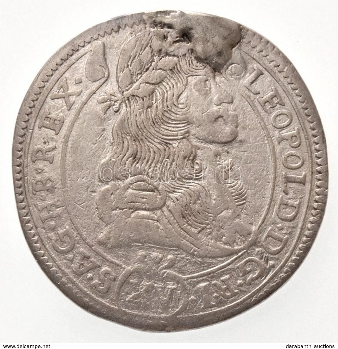 1686K-B 15kr Ag 'I. Lipót' (5,38g) T:2- Forrasztásnyom
Hungary 1686K-B 15 Kreuzer Ag 'Leopold I' (5,38g) C:VF Solder Mar - Ohne Zuordnung