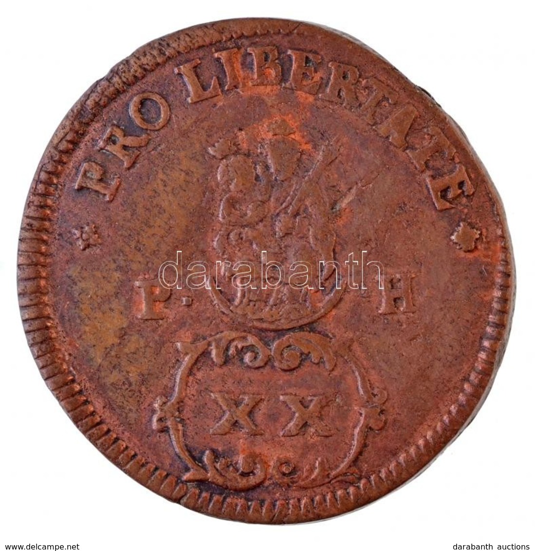 1705. XX Poltura Cu 'II. Rákóczi Ferenc' (15,7g) T:2 Ph.   Hungary 1705. XX Poltura 'Francis II Rákóczi' (15,7g) C:XF Ed - Ohne Zuordnung