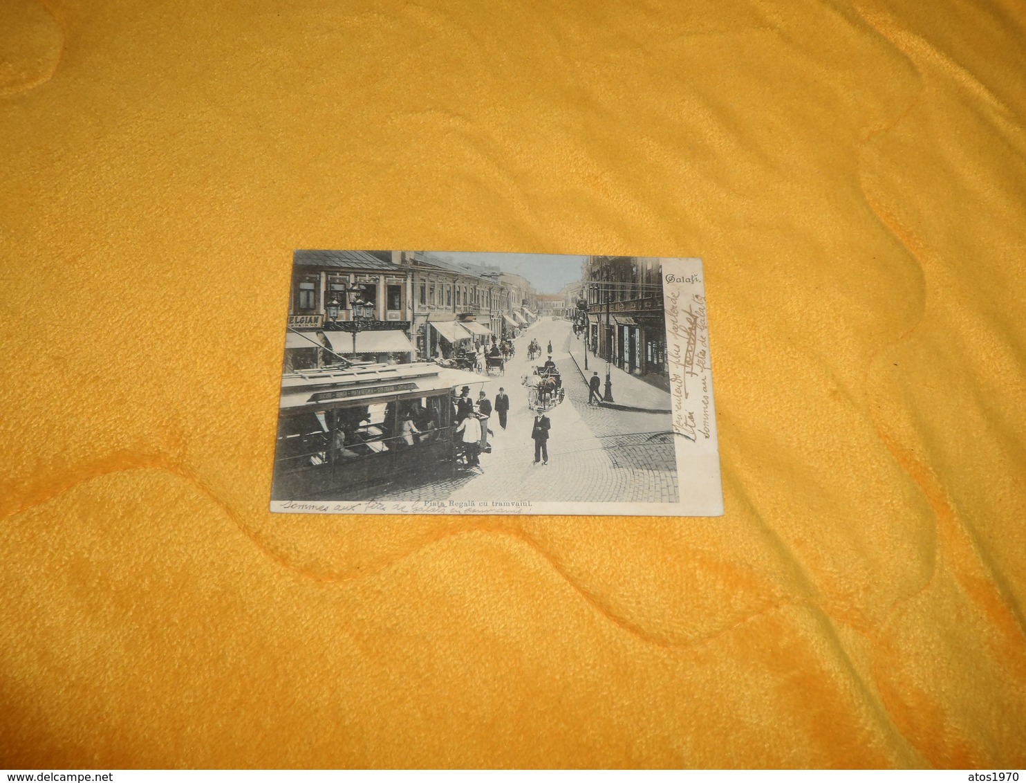 CARTE POSTALE ANCIENNE CIRCULEE DATE ?. / GALATI.- PIATA REGALA CU TRAMVAIUL. / ROUMANIE. / CACHET.. - Roumanie