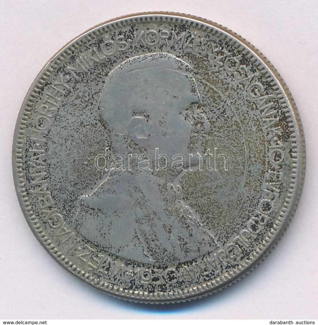 1930. 5P Ag 'Horthy Jobbra' T:3 Patina
Adamo P8 - Unclassified