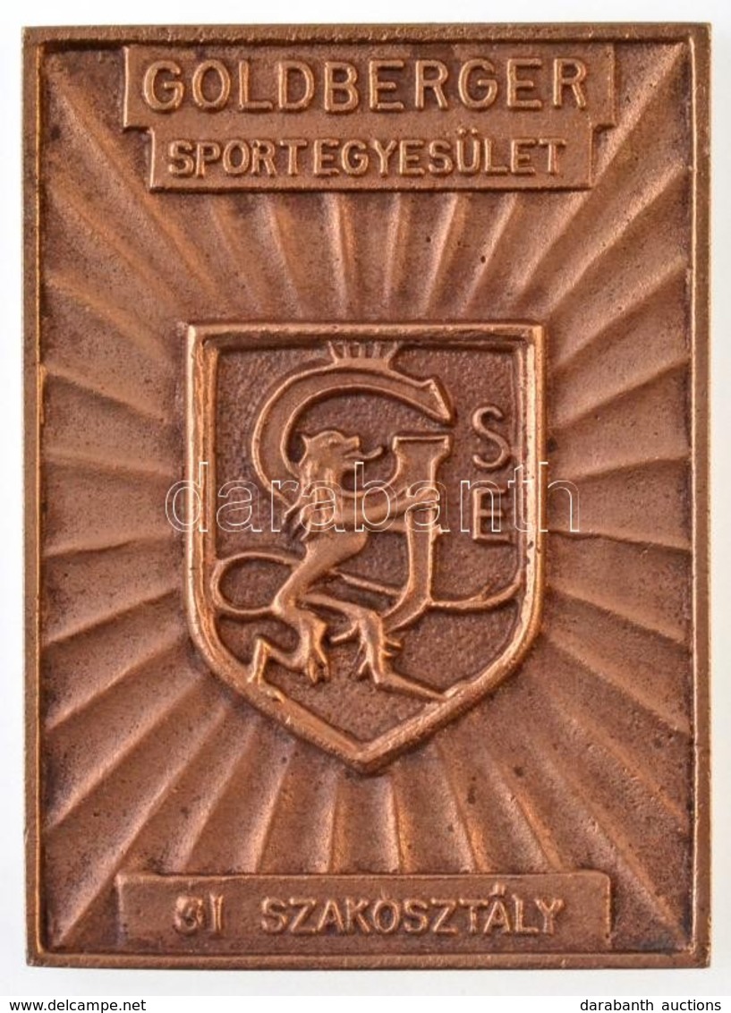 ~1930-1940. 'Goldberger Sportegyesület - Sí Szakosztály' Br Emlékplakett (54x74mm) T:2 - Ohne Zuordnung